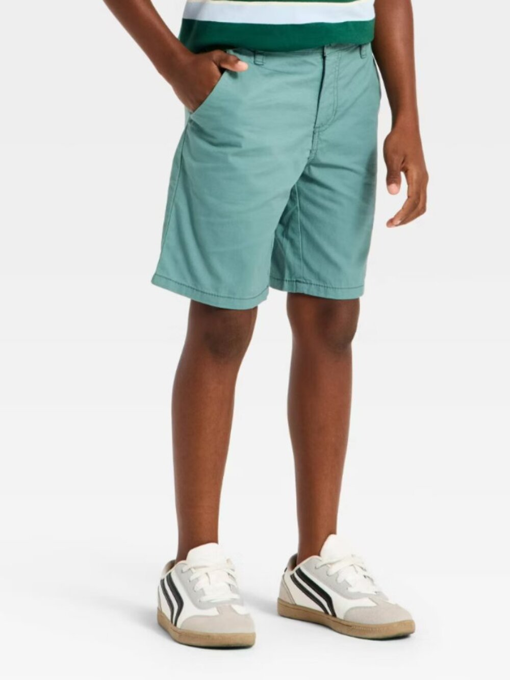 Cat & Jack Lightweight Cotton Blend Flat Front Chino Pull-On Short Light Blue